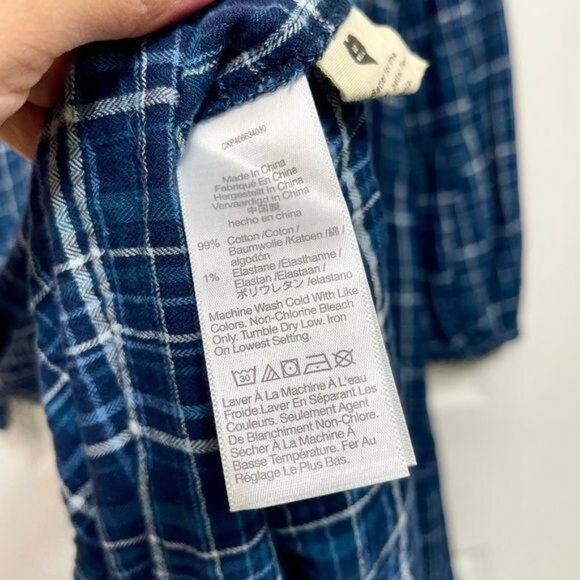 MADEWELL Gauze Ruffle-Trimmed Mini Dress in Deep Indigo Size S - Picture 11 of 13